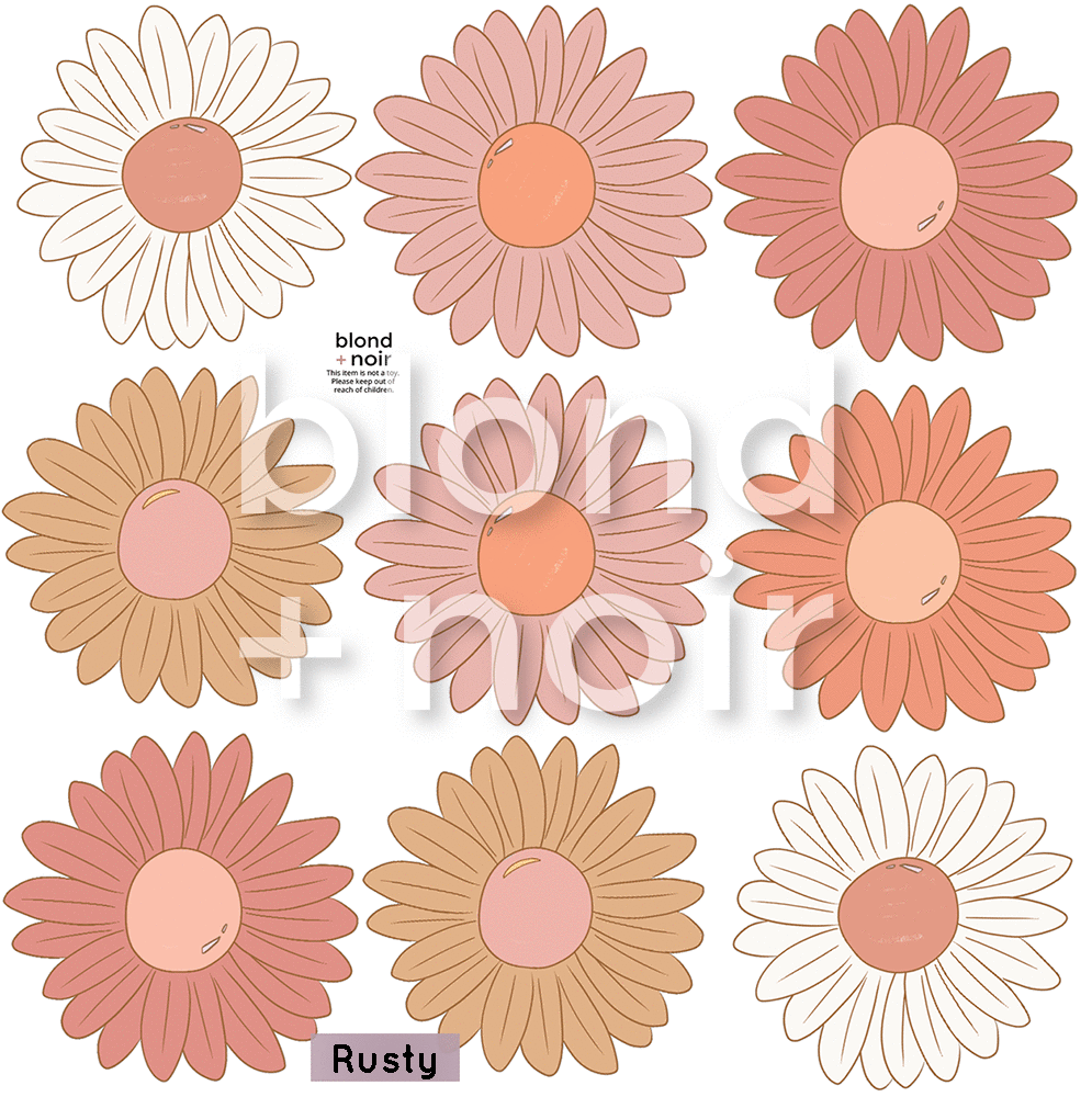 Daisy Chain | Removable Fabric Wall Decals Wall Decals Blond + Noir 