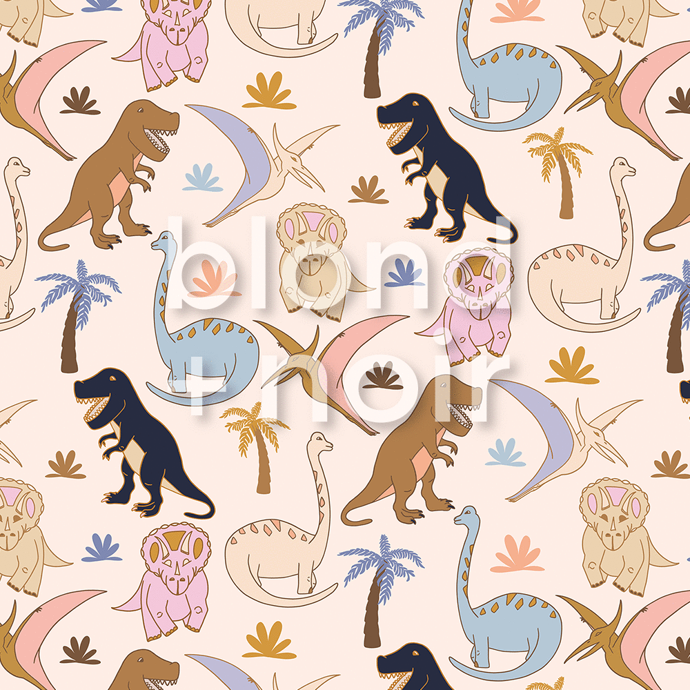 Dino Single Arches | The dinosaur wallpaper | Removable PhotoTex Wallpaper | Arches Wallpaper Blond + Noir 