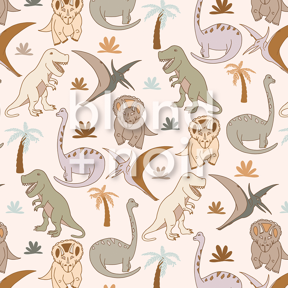 Dino Single Arches | The dinosaur wallpaper | Removable PhotoTex Wallpaper | Arches Wallpaper Blond + Noir 