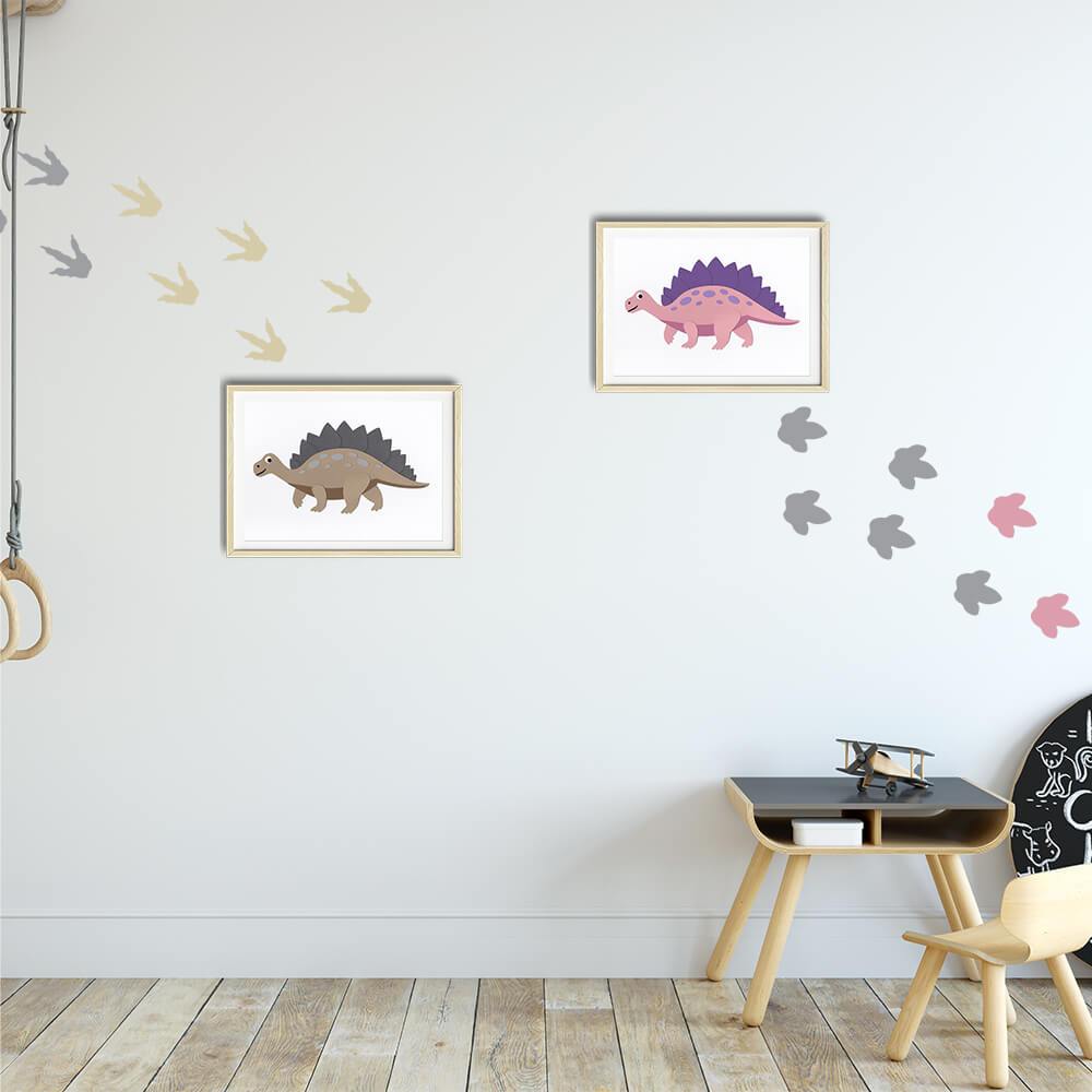 Dinosaur Footprints | Removable Fabric Wall Decals Wall Decals Blond + Noir 