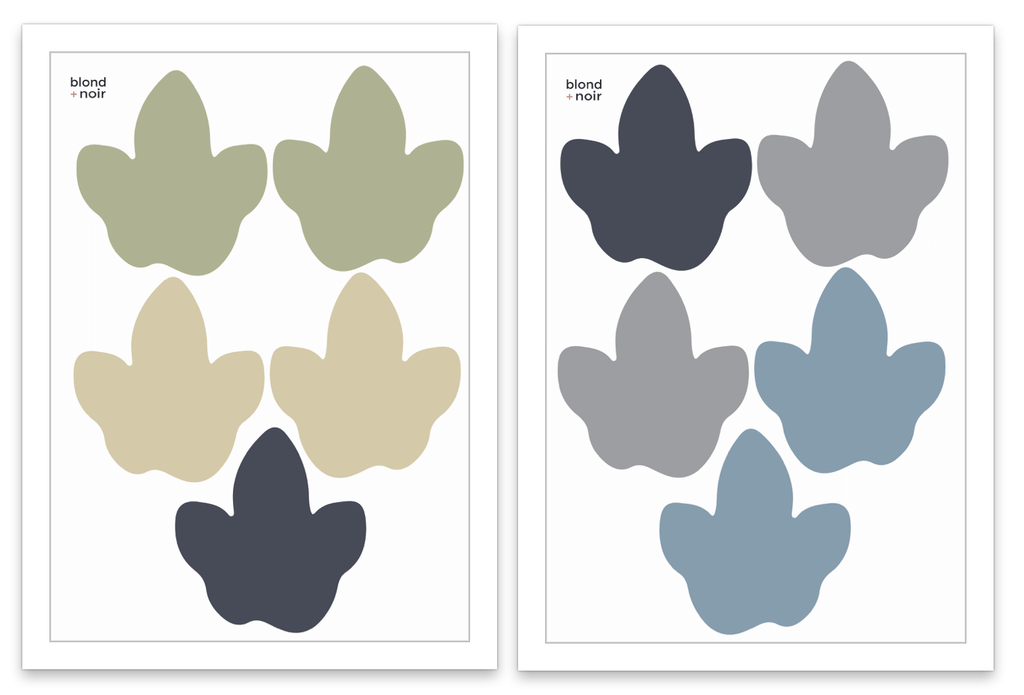 Dinosaur Footprints | Removable Fabric Wall Decals Wall Decals Blond + Noir 