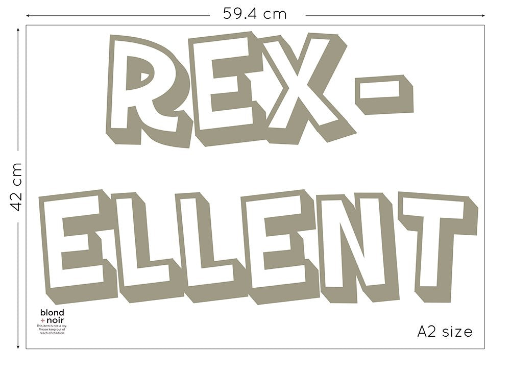 Dinosaur Style: Custom Name or Quote | Removable PhotoTex Wall Decals Wall Decals Blond + Noir 