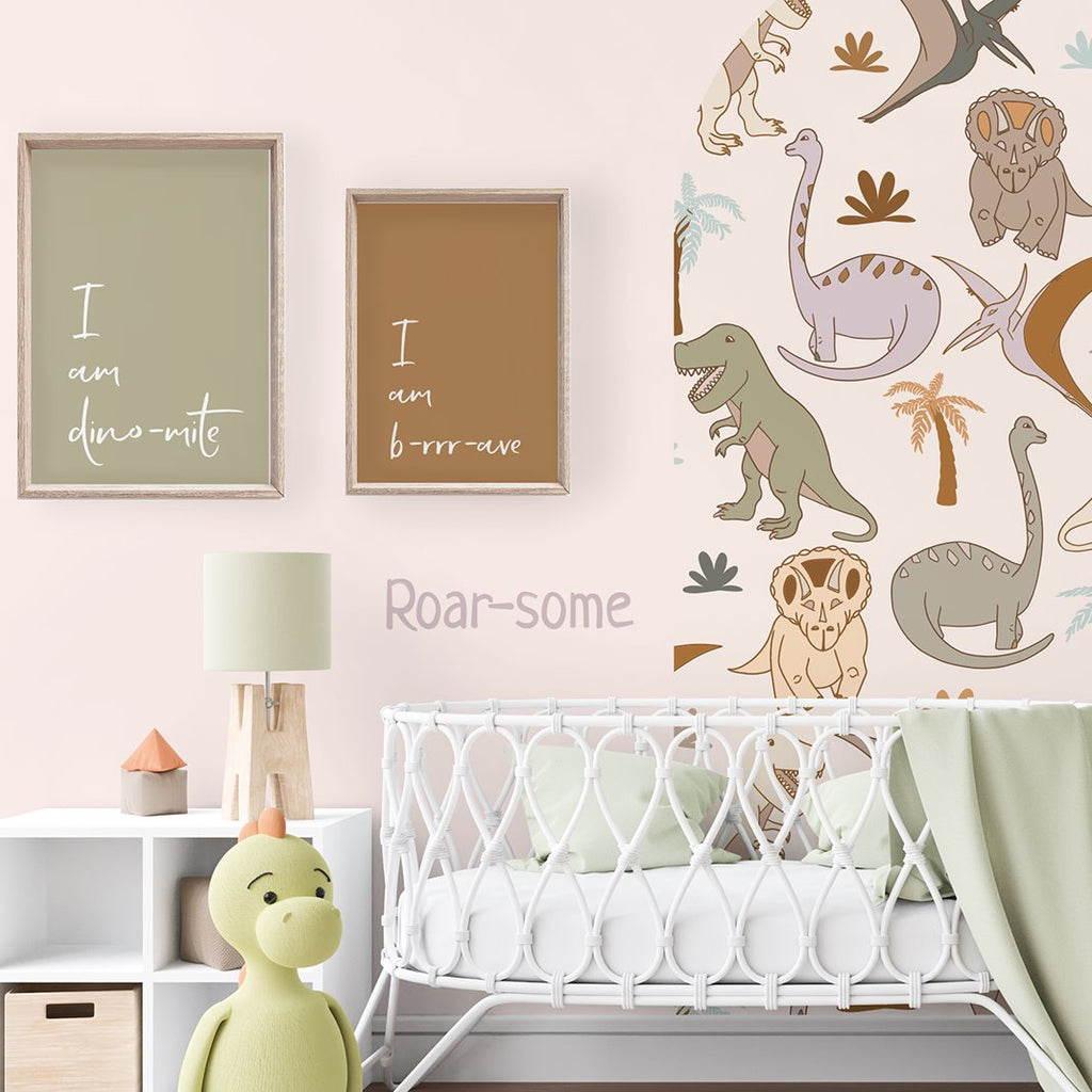 Dinosaur Style: Custom Name or Quote | Removable PhotoTex Wall Decals Wall Decals Blond + Noir 