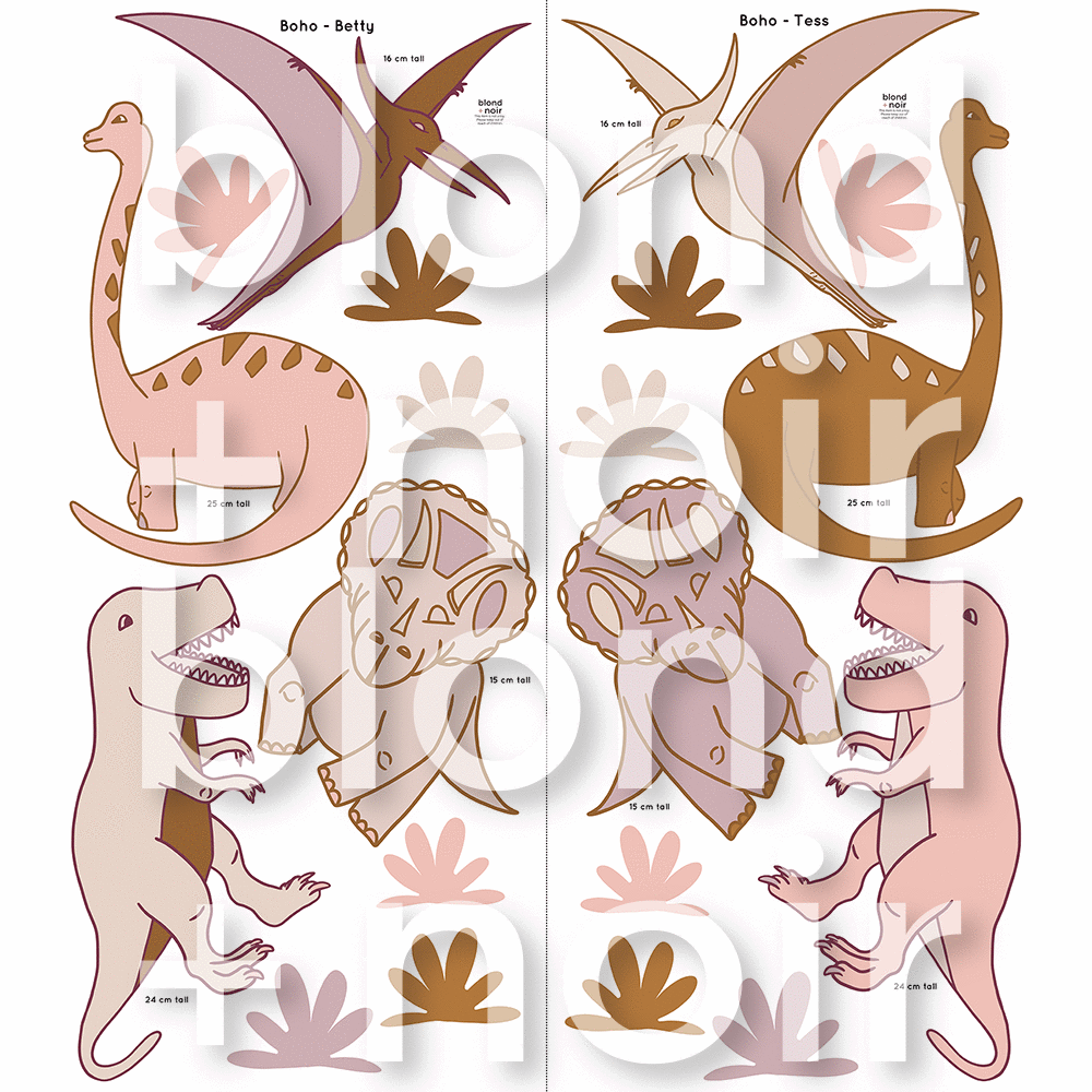 Dinosaur Wall Mates | Removable PhotoTex Wall Decals Wall Decals Blond + Noir 