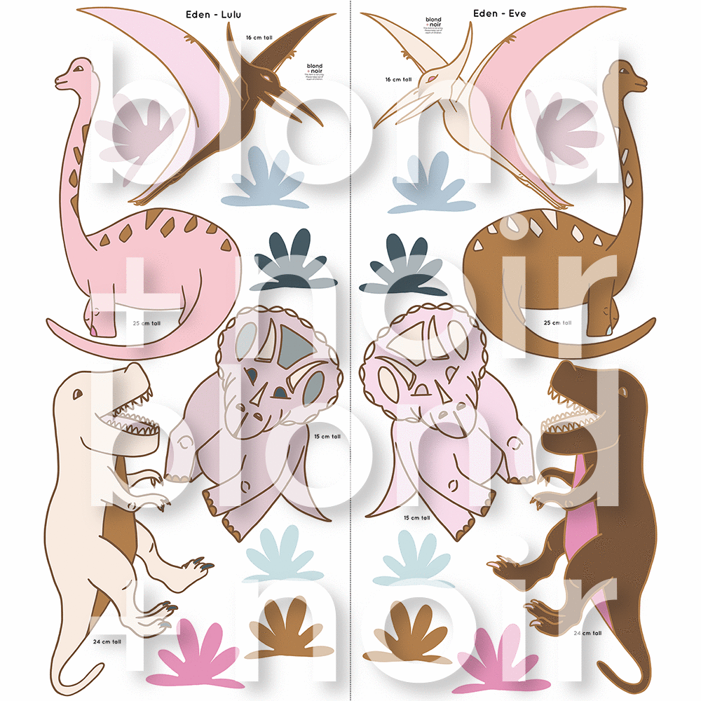 Dinosaur Wall Mates | Removable PhotoTex Wall Decals Wall Decals Blond + Noir 