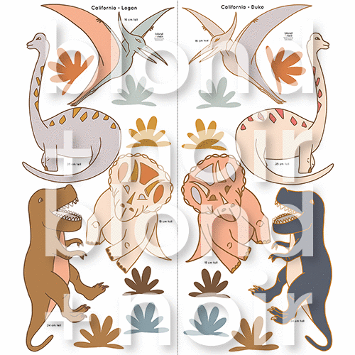 Dinosaur Wall Mates | Removable PhotoTex Wall Decals Wall Decals Blond + Noir 