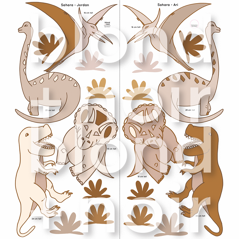 Dinosaur Wall Mates | Removable PhotoTex Wall Decals Wall Decals Blond + Noir 