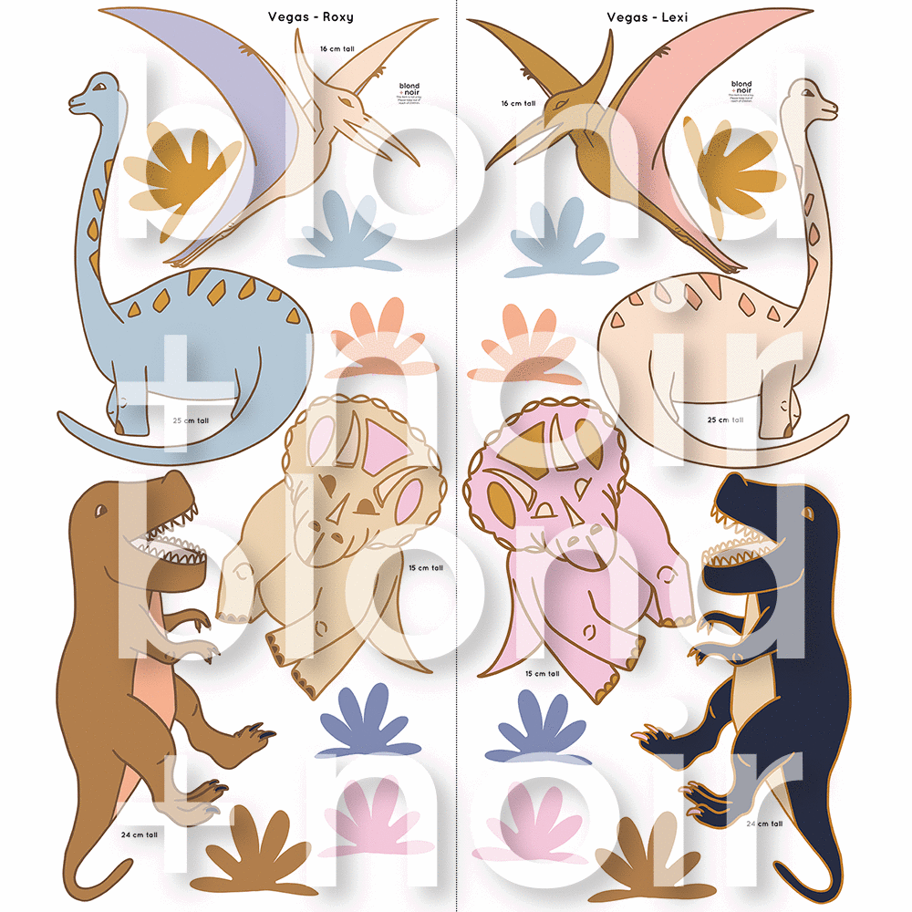 Dinosaur Wall Mates | Removable PhotoTex Wall Decals Wall Decals Blond + Noir 