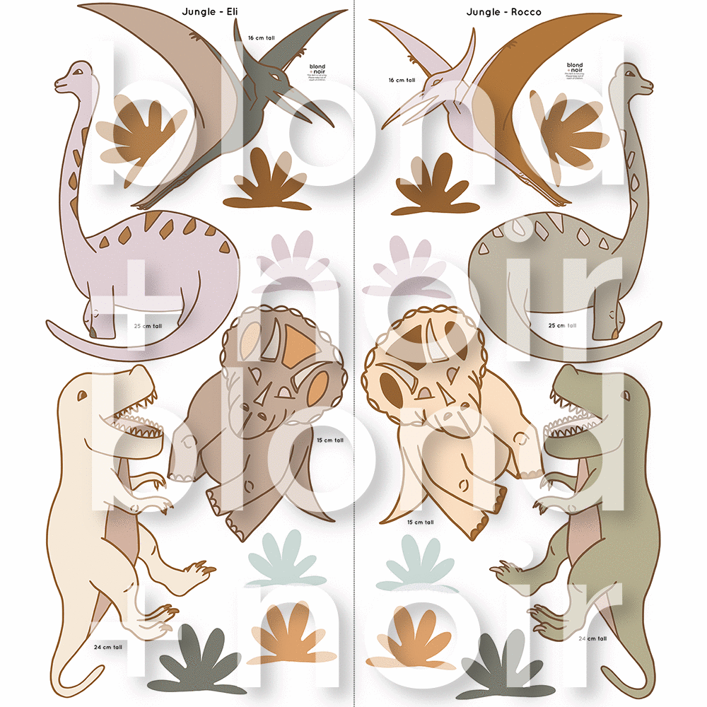 Dinosaur Wall Mates | Removable PhotoTex Wall Decals Wall Decals Blond + Noir 
