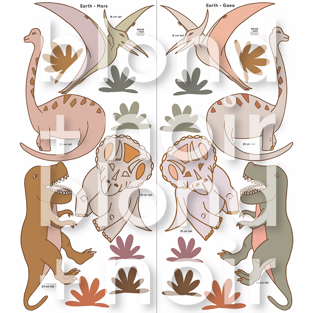 Dinosaur Wall Mates | Removable PhotoTex Wall Decals Wall Decals Blond + Noir 