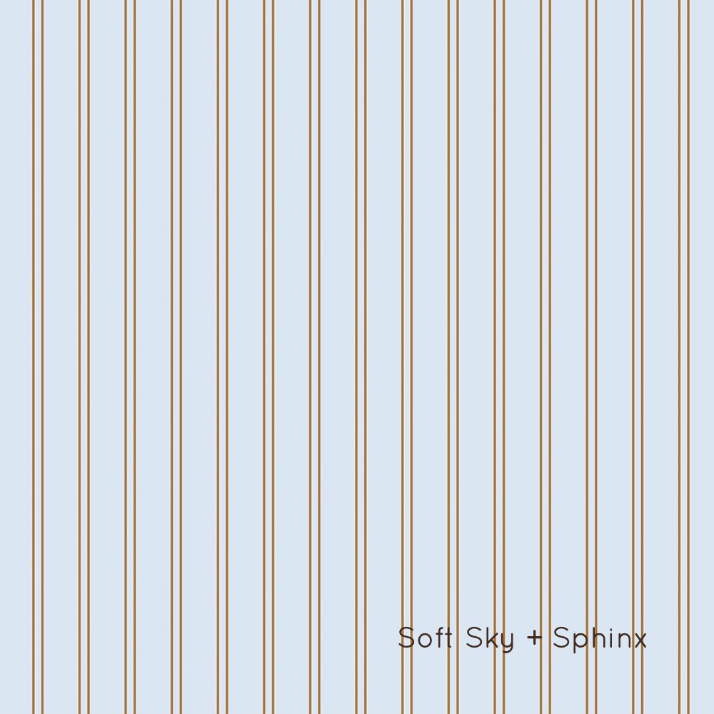 Double Pin Stripes | Full & Half Wall Wallpaper Wallpaper Blond + Noir 