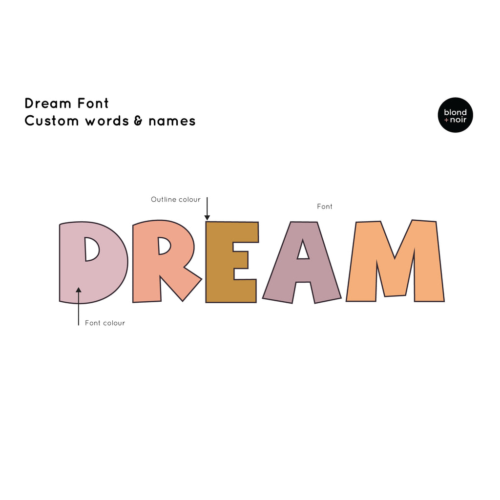 Dream: Custom Name or Quote | Wall Decals Wall Decals Blond + Noir 