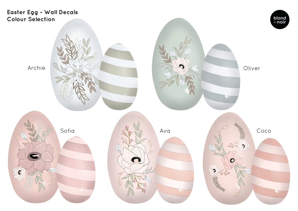 Easter Egg | Removable Fabric Wall Decals Wall Decals Blond + Noir 
