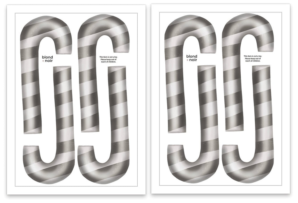 Elf Size Candy Cane | Removable Fabric Wall Decals Wall Decals Blond + Noir 