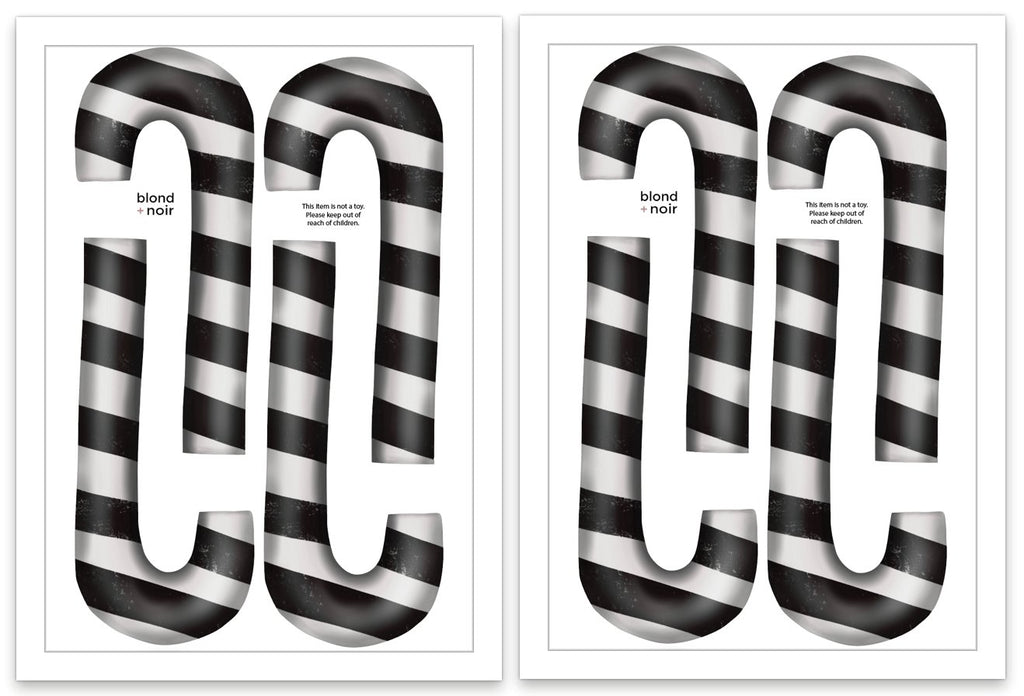 Elf Size Candy Cane | Removable Fabric Wall Decals Wall Decals Blond + Noir 