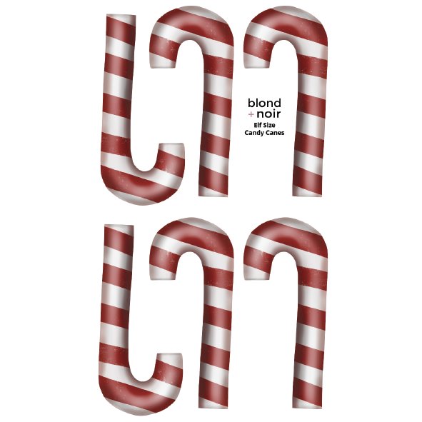 Elf Size Candy Cane | Removable Fabric Wall Decals Wall Decals Blond + Noir 