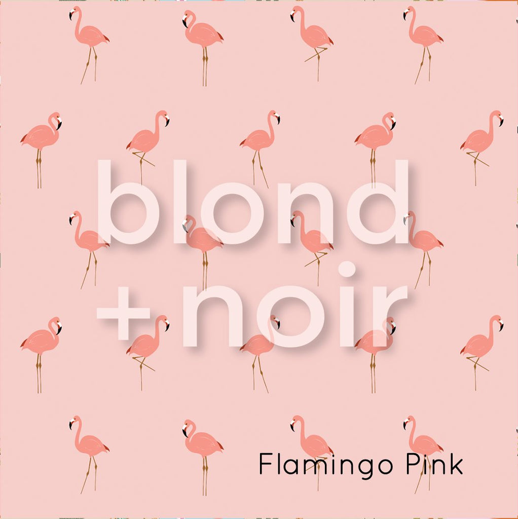 Flamingos | Full & Half Wall Wallpaper Wallpaper Blond + Noir 