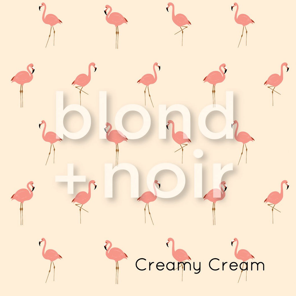 Flamingos | Full & Half Wall Wallpaper Wallpaper Blond + Noir 