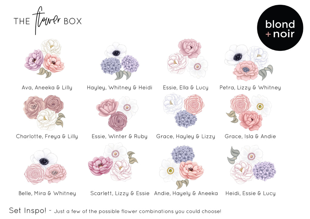 Flower Box | Large Buildable Set | Removable Fabric Wall Decals Wall Decals Blond + Noir 