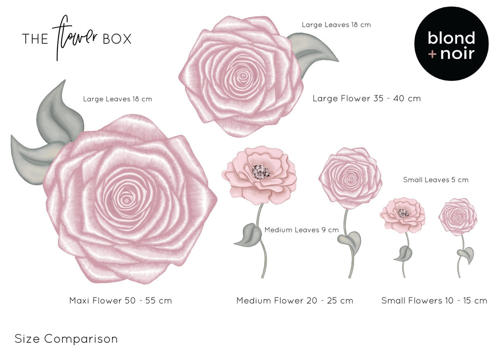 Flower Box | Maxi Buildable Set | Removable Fabric Wall Decals Wall Decals Blond + Noir 