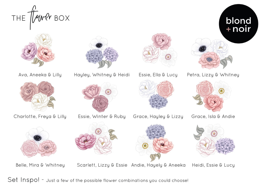 Flower Box | Samples | Removable Floral Wall Decals Wall Decals Blond + Noir 
