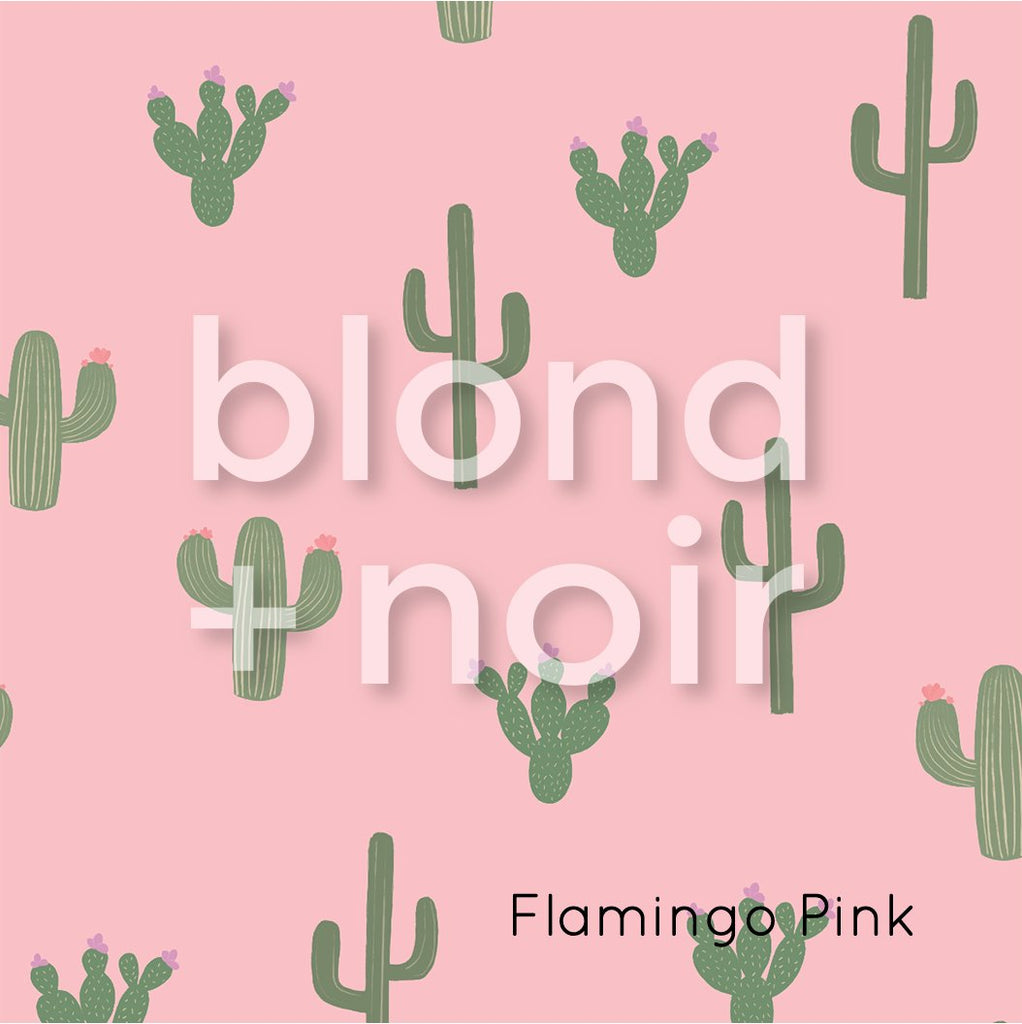Flowering Cactus | Full & Half Wall Wallpaper Wallpaper Blond + Noir 