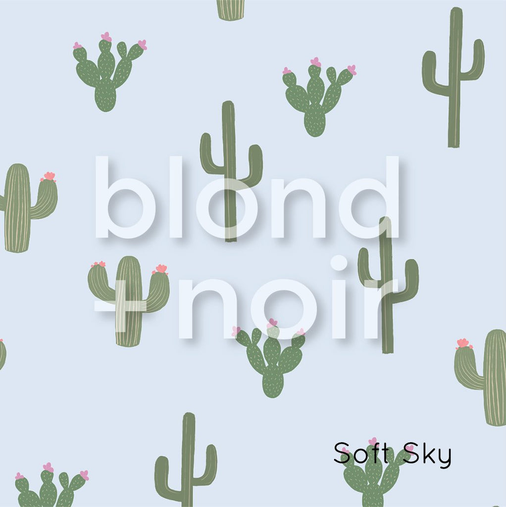 Flowering Cactus | Full & Half Wall Wallpaper Wallpaper Blond + Noir 