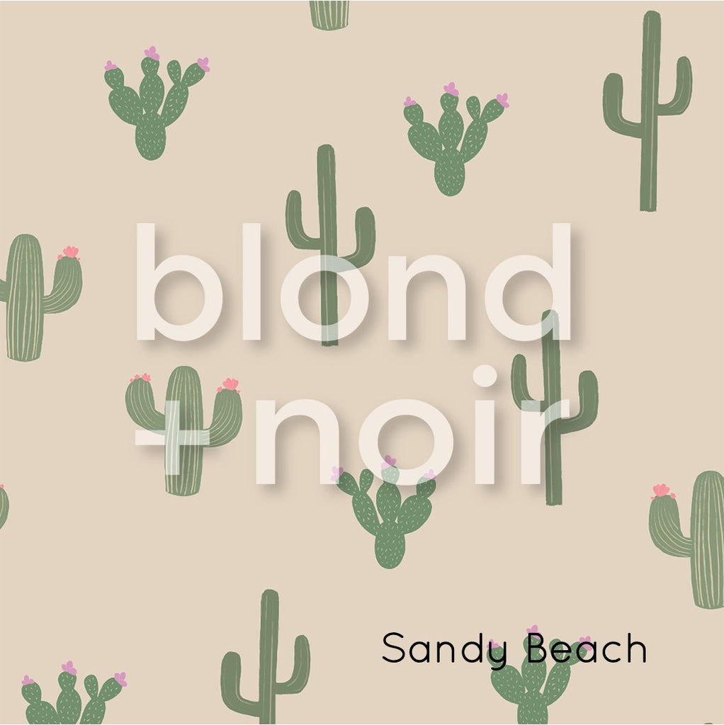 Flowering Cactus | Full & Half Wall Wallpaper Wallpaper Blond + Noir 