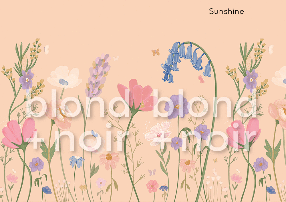 Garden Party Wallpaper | Removable PhotoTex Wallpaper | Full & Half Walls Wallpaper Blond + Noir 