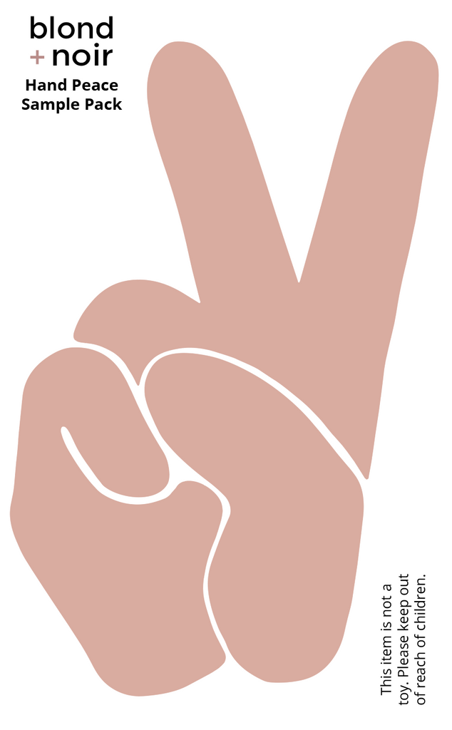 Hand Peace Sign | Removable Fabric Wall Decals Wall Decals Blond + Noir 