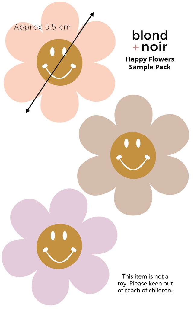 Happy Flower | Removable PhotoTex Wall Decals Wall Decals Blond + Noir 