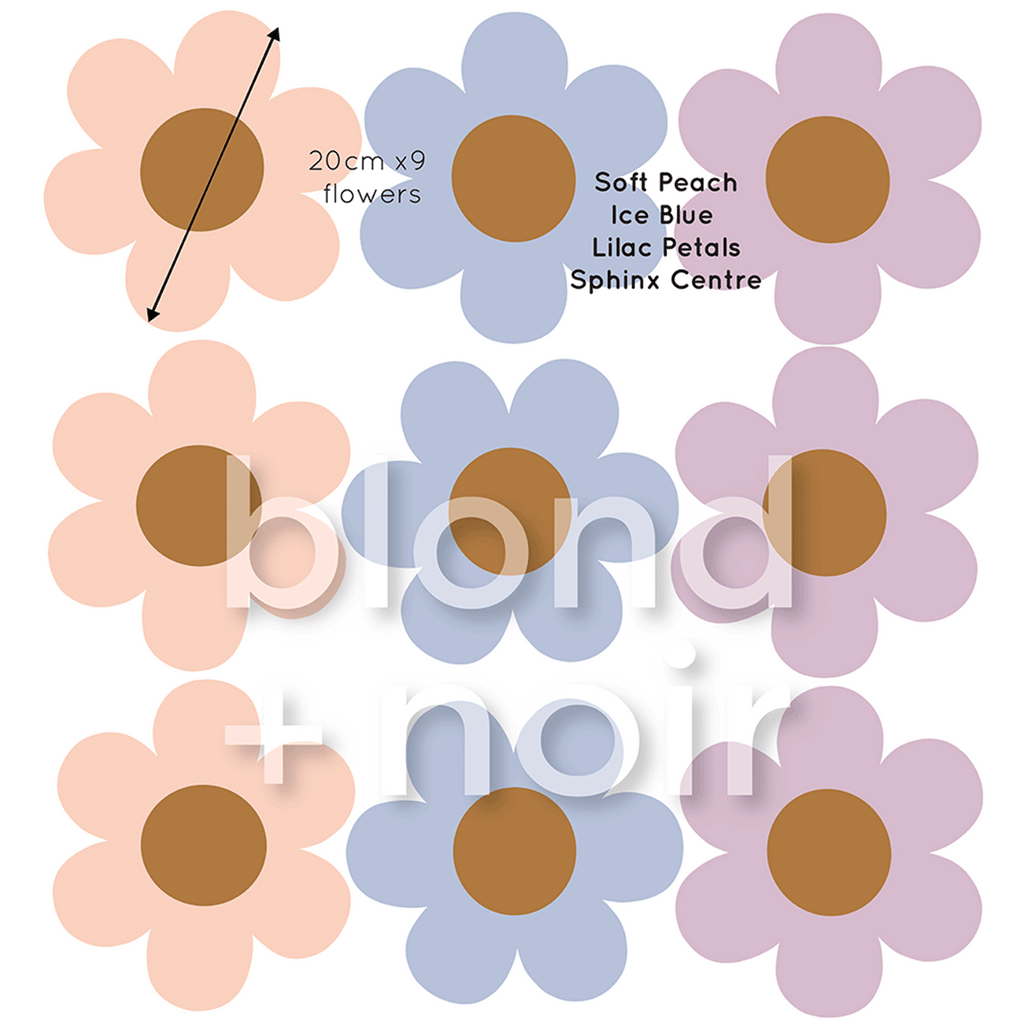 Happy Flower | Removable PhotoTex Wall Decals Wall Decals Blond + Noir 