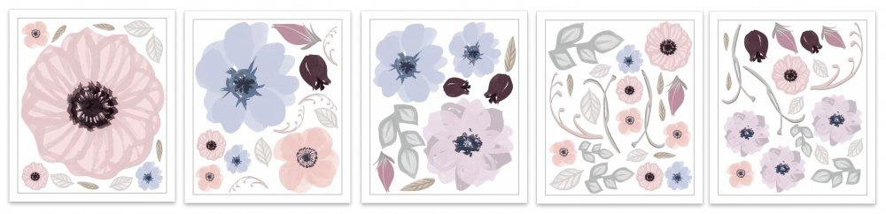 Hidden Forest Florals | Removable Fabric Wall Decals Wall Decals Blond + Noir 