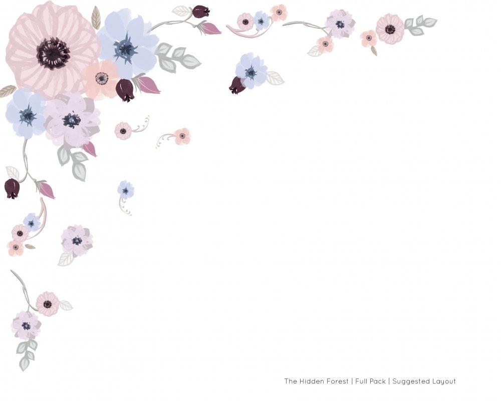 Hidden Forest Florals | Removable Fabric Wall Decals Wall Decals Blond + Noir 