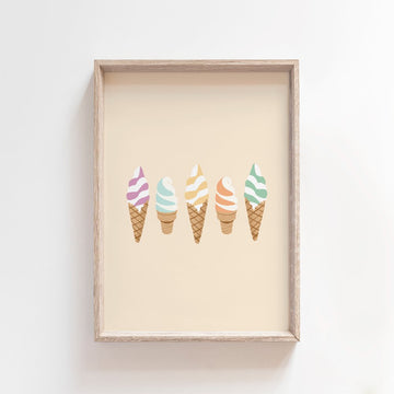 Ice Cream Line Up | Art Print Art Prints Blond + Noir 