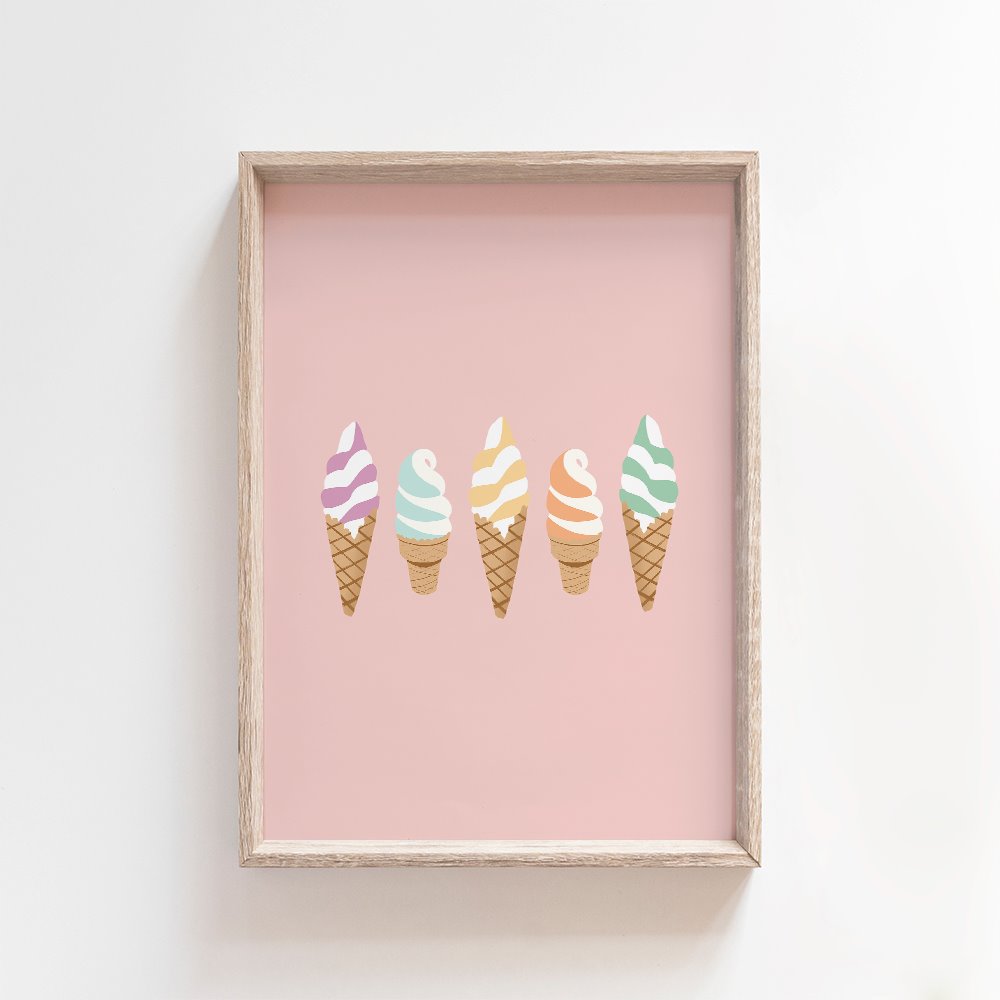Ice Cream Line Up | Art Print Art Prints Blond + Noir 