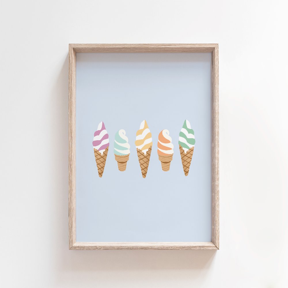 Ice Cream Line Up | Art Print Art Prints Blond + Noir 