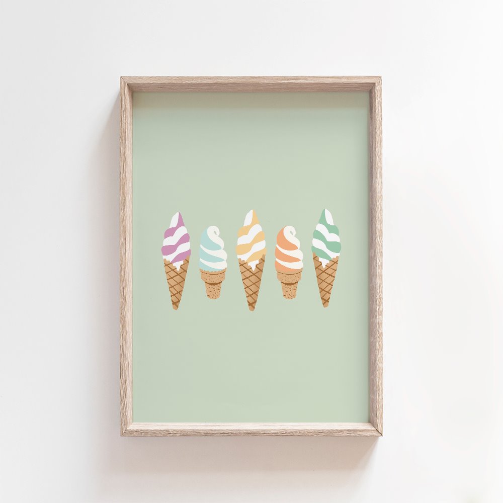 Ice Cream Line Up | Art Print Art Prints Blond + Noir 