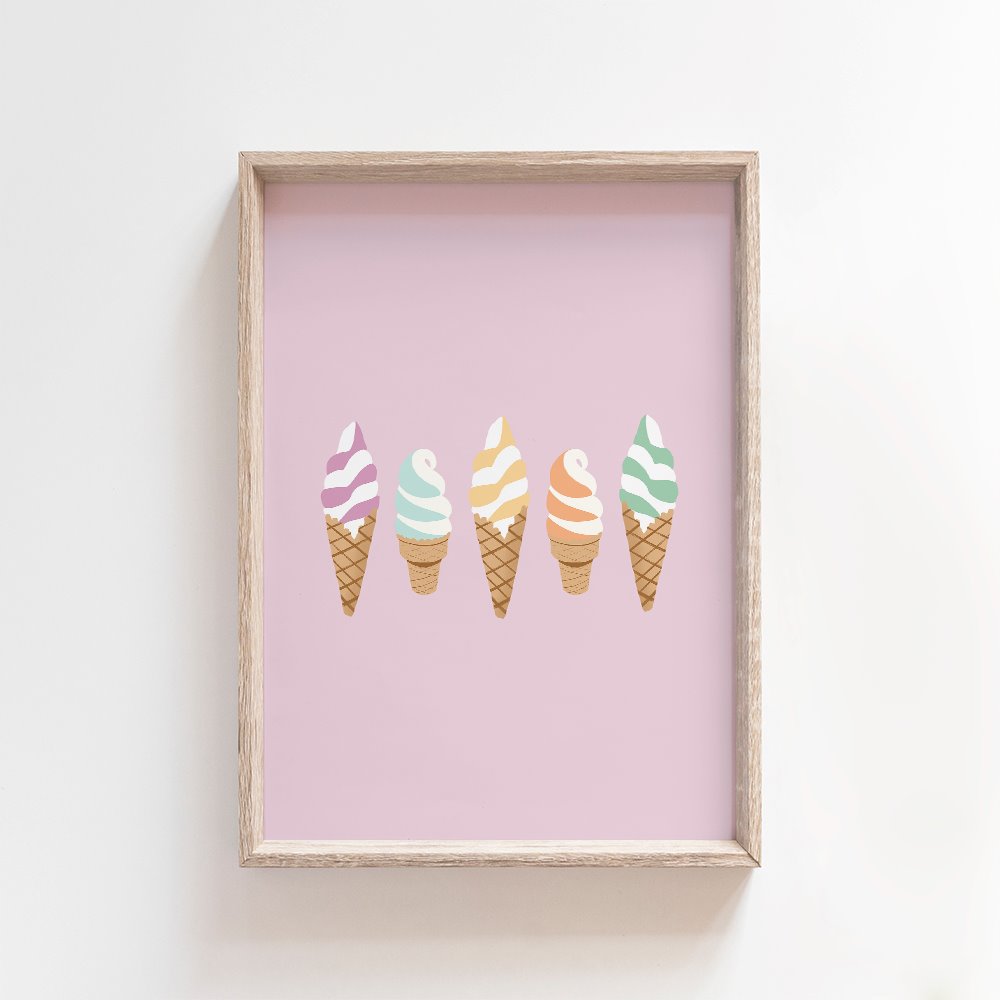 Ice Cream Line Up | Art Print Art Prints Blond + Noir 