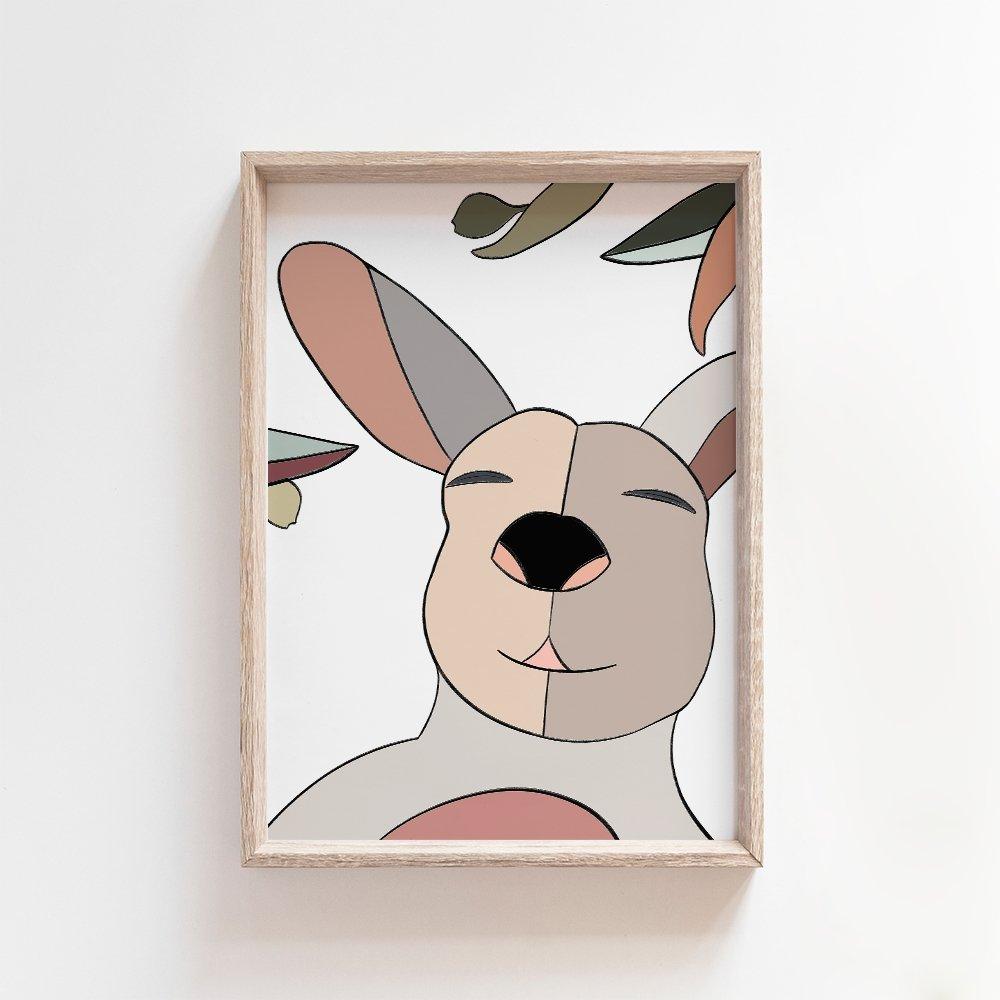 Kurty Kangaroo | Australian Art Print Art Prints Blond + Noir 