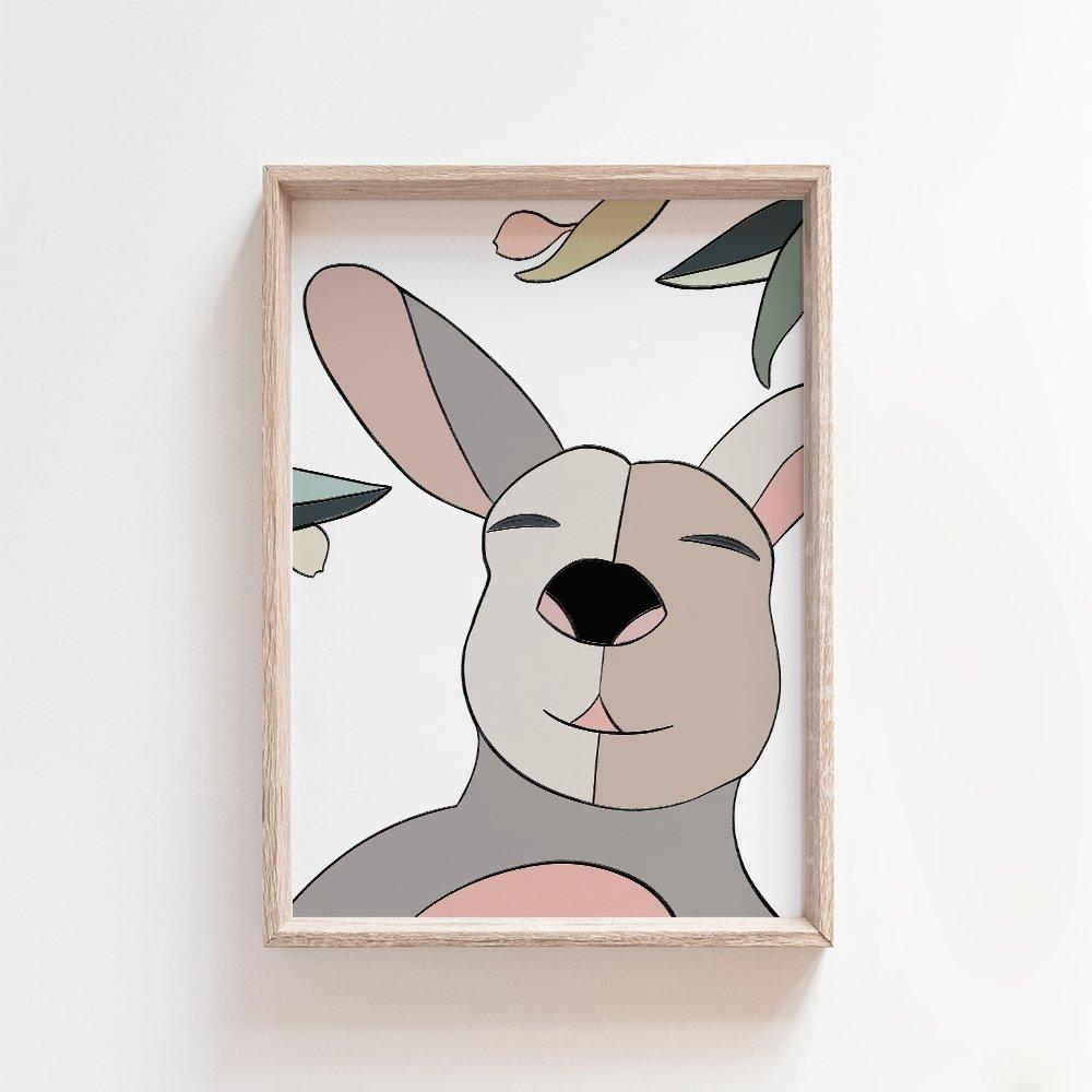 Kurty Kangaroo | Australian Art Print Art Prints Blond + Noir 