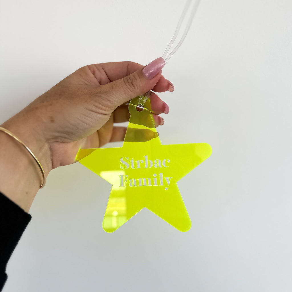 Limited Edition FLURO | Cut Out Style Bauble | Custom Christmas Decoration Acrylic Name Letterly Australia 