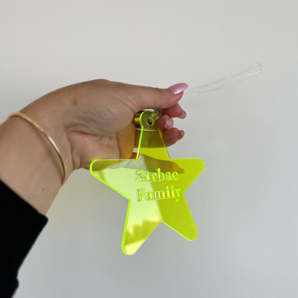 Limited Edition FLURO | Cut Out Style Bauble | Custom Christmas Decoration Acrylic Name Letterly Australia 
