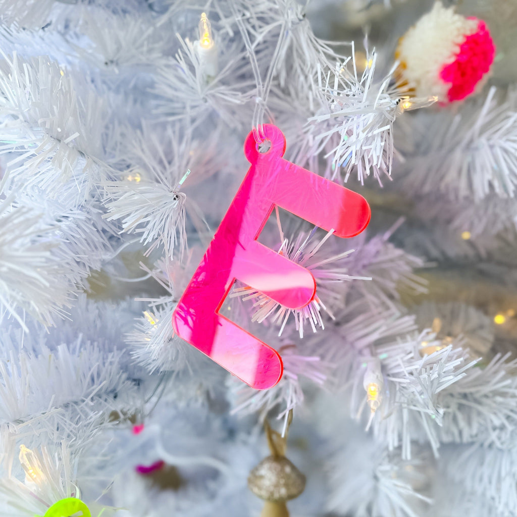 Limited Edition FLURO | Shapes or Initials Bauble | Custom Christmas Decoration Acrylic Name Letterly Australia 