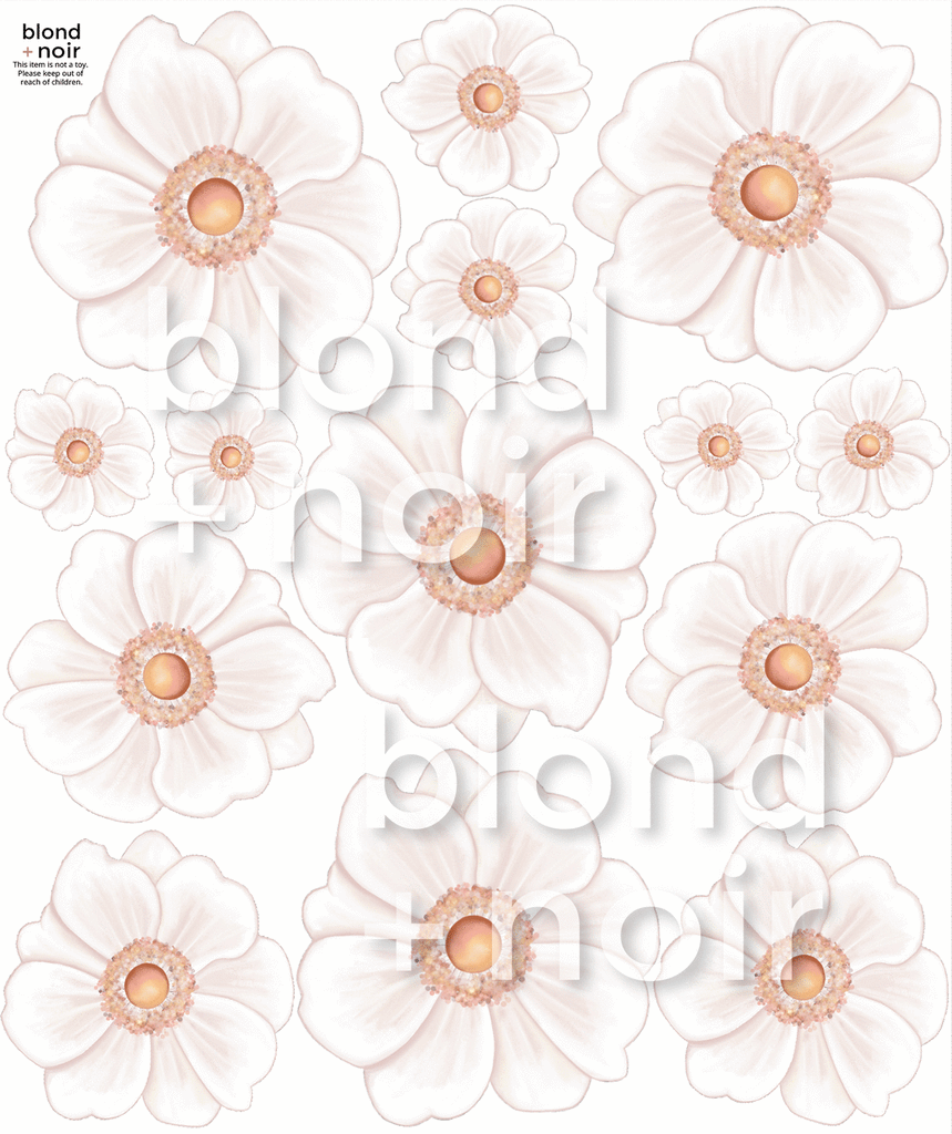 Lola Daisy | Removable Fabric Wall Decals Wall Decals Blond + Noir 