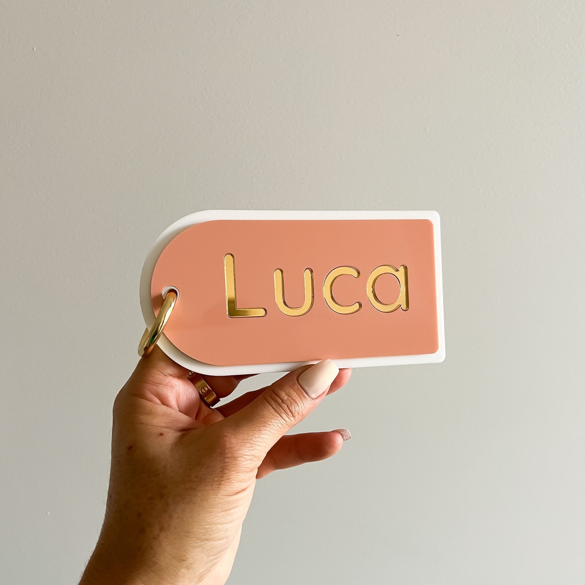 Luggage Style Custom School or Daycare Bag Tag – Blond Noir