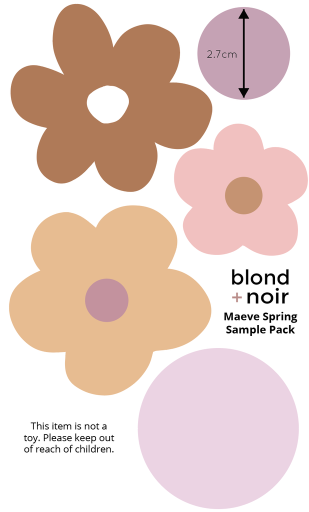 Maeve | 70s Style Florals | Removable Fabric Wall Decals Wall Decals Blond + Noir 