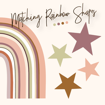 Matching Rainbow Coloured Shapes | Removable Fabric Wall Decals Rainbows My Hidden Forest 