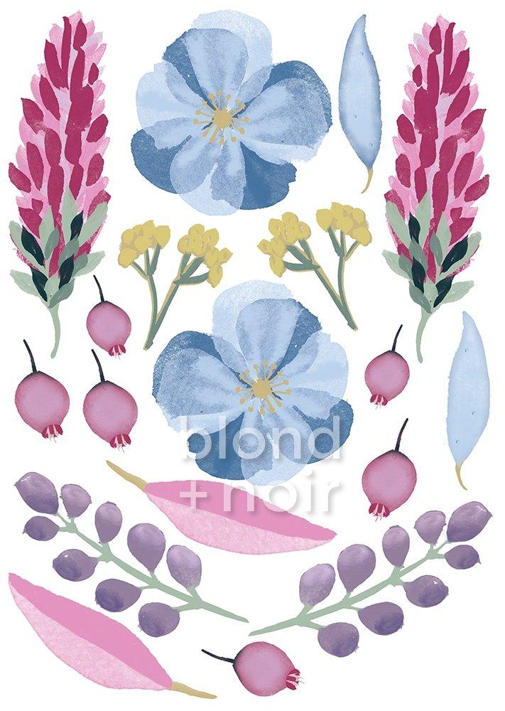 Matilda’s Garden Floral | Removable Fabric Wall Decals Wall Decals Blond + Noir 