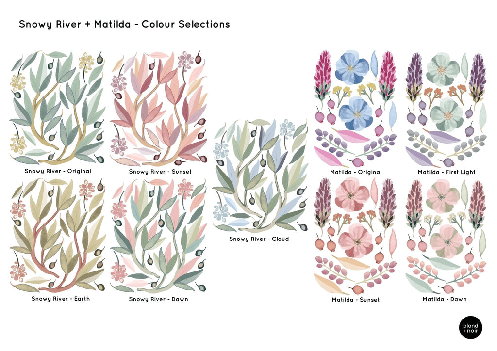 Matilda’s Garden Floral | Removable Fabric Wall Decals Wall Decals Blond + Noir 